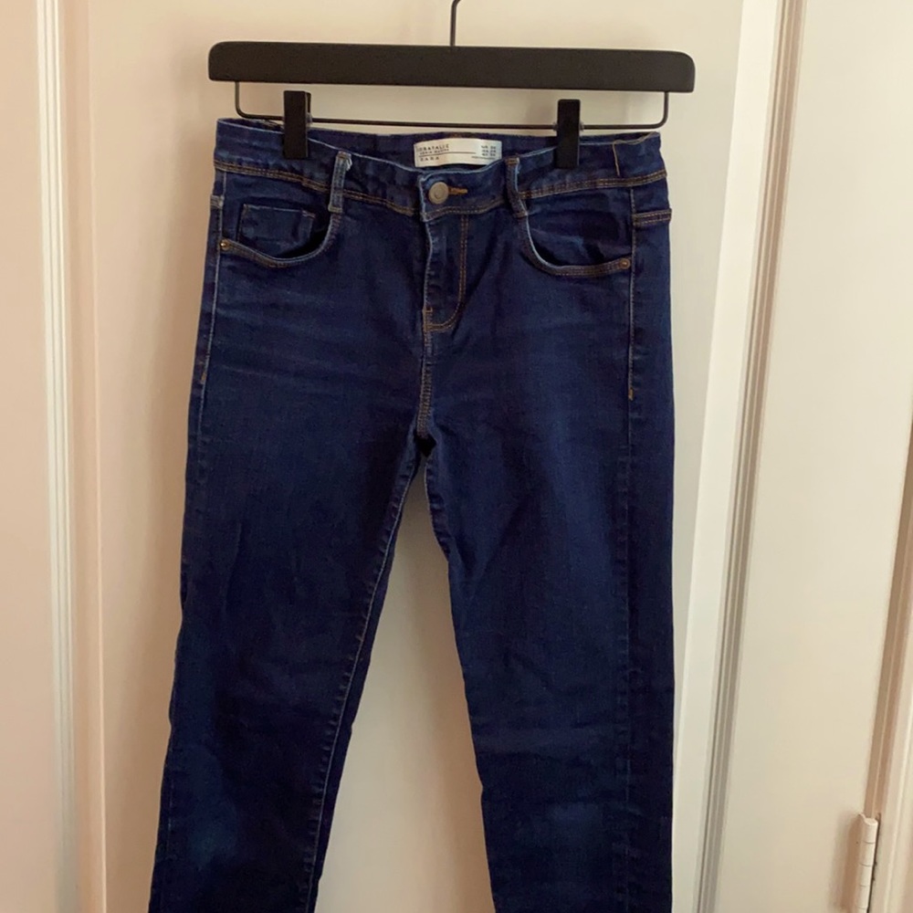 Zara dark blue skinny jeans